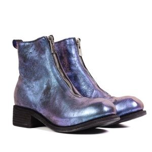 Guidi Iridescent Blue Ankle Booties